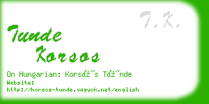 tunde korsos business card